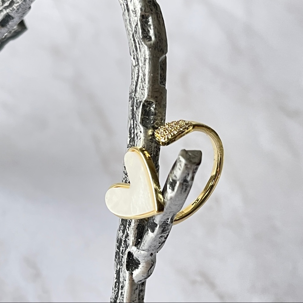 18K Gold Plated Elegant Shell Heart Adjustable Ring for Woman - Picture 16 of 16